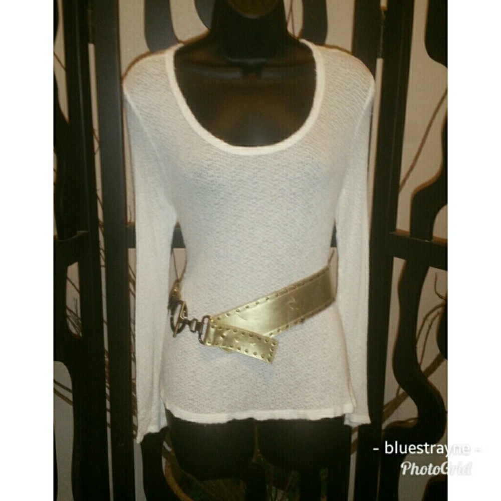 Vintage C7 Couture White Long Sleeve Sweater M